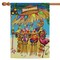 Toland Home Garden Beige and Pink Paradise Beach Bar Outdoor House Flag 28" x 40"